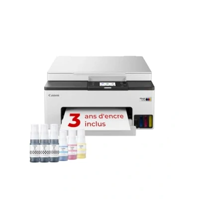 Image de Canon MAXIFY GX1050 Imprimante A4 Couleur pour la Maison et Le Bureau Imprimante, Copieur Scanner Jet d&#039;encre MegaTank Tout en Un Wi FI, Ethernet USB Comprend 6 Bouteilles