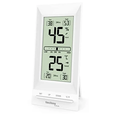 Image de Technoline WS9129 Thermomètre de bureau, thermomètre, hygromètre, température, humidité, affichage du confort ambiant, fonction d&#039;étalonnage, surveillance la température sur le lieu travail, 4,2
