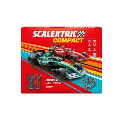 Image de SCALEXTRIC Circuit Compact Piste de Course complète 2 Voitures et télécommandes 1:43 (Formula Race to Win)