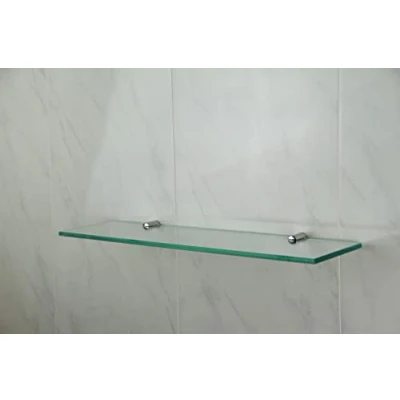 Image de Étagère en verre trempé avec supports finition chrome 400 mm x 100 6