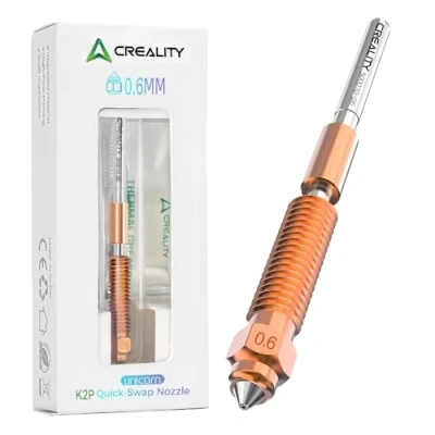 Image de buse officielle K2 Plus de Creality, d&#039;imprimante 3D Quick Swap Licorne améliorée avec gorge en alliage titane, cuivre et acier trempé pour l&#039;imprimante K2P Combo (0.6mm)