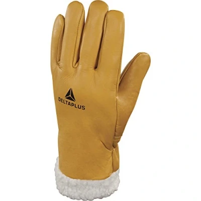 Image de Delta Plus Gants en cuir de vache contre le froid, avec doublure 6 paires jaune taille 11