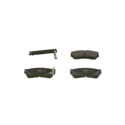 Image de BOSCH 0 986 493 340 Jeu de plaquettes frein Low Metallic avec indicateur d&#039;usure tôle anti bruit SUZUKI: SWIFT 2