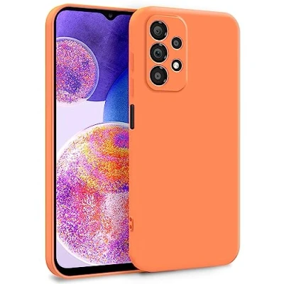 Image de MyGadget Coque pour Samsung Galaxy A23 5G Case TPU Souple &amp; Soft avec Doublure Microfibre Cover Protection Extra Fine Légère Orange