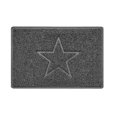 Image de Nicoman Paillasson Lavable en Forme d&#039;étoile Relief avec Dos Caoutchouc étanche Gris foncé Taille S 60 x 40 cm
