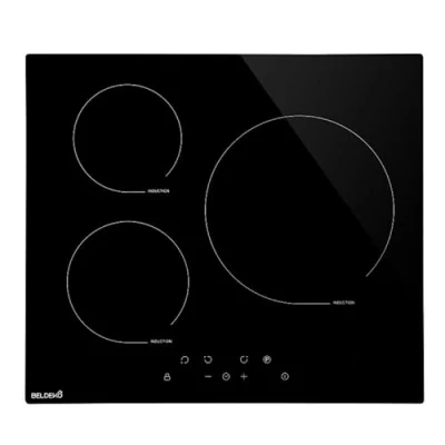 Image de Plaque Induction 3 Feux Encastrable BELDEKO 5500W avec Booster Fiable et Robuste Minuteur, Touches Tactiles, Anti Débordement, 9 Niveaux de Puissance