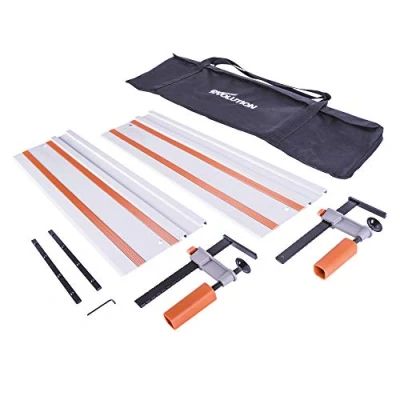 Image de Evolution Power Tools Guide De Coupe Universel Pour Scie Circulaire Compatible Avec La Plupart Des Marques Une Ligne Droite Pinces et Sac Inclus 1,4m (2 x 700 mm) ST1400
