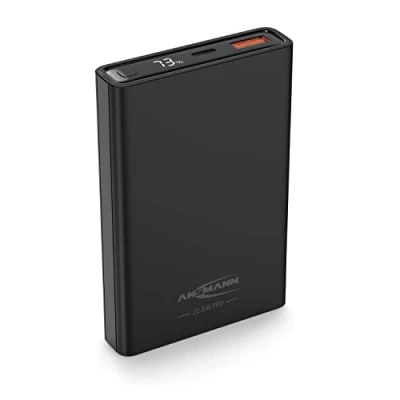 Image de ANSMANN Mini powerbank 22,5 W PB222PD (1 PCE) Petite Batterie Externe d&#039;une capacité de 10 000 mAh Secours avec Ports USB A et C, idéale pour Smartphone, GPS, etc Noir