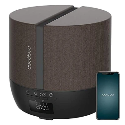 Image de Cecotec Diffuseur d&#039;Arômes PureAroma 550 Connected Black Woody. Capacité 500 ML, Écran LED, Haut Parleur, Contrôle par Bluetooth, 3 Modes de Fonctionnement, Minuterie 12h, Couverture 30 m²