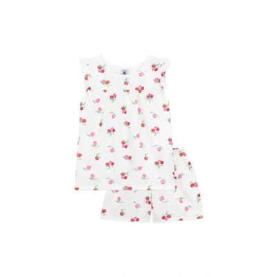 Image de Petit Bateau A0CM1 Pyjacourt, Blanc/Multico, 5 Ans Fille