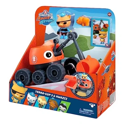 Image de Octonauts Above &amp; Beyond Terra Gup 3 and Kwazii Deluxe Toy Vehicle Figure Set, Recreate Missions, Comprend Une Figurine de Personnage 7,1 cm et créature Pikas