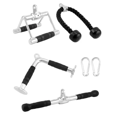 Image de QWORK® Ensemble de Barres Musculation Corde Triceps + Poignée Barre Droite en Forme V