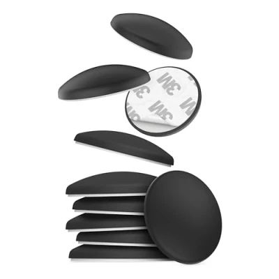 Image de virea 10 x Butée de porte 40 8 mm Noir Butoirs autocollants Arrêt mural élastiques Pour protéger les murs et meubles poignée