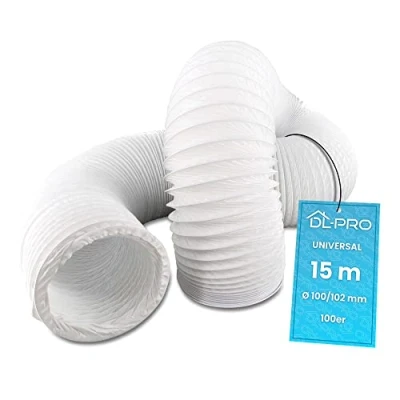 Image de DL pro Tuyau d&#039;évacuation de 15 m diamètre 100/102 mm pour climatisation, sèche linge, hotte aspirante