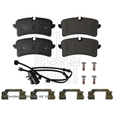 Image de BLUE PRINT ADBP420034 Jeu de plaquettes frein Essieu arrière contact signal d&#039;usure inclus avec kit vis AUDI: A6 C7 Avant, A7 Sportback