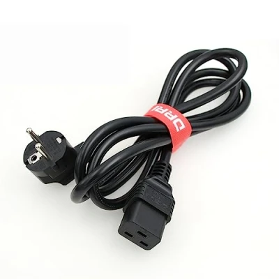 Image de DRRI Europe Schuko Plug CEE 7 Prise 16 A 250 V vers IEC 60320 C19 Cordon d&#039;alimentation pour serveurs PDU Ordinateurs PC Moniteurs