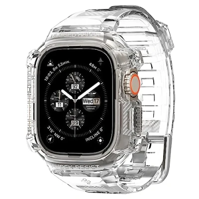 Image de Coque : Spigen robuste Rugged Armor Pro Antichoc Intercalaire Transparent Silicones Et TPU (doux) Smart Watch Covers