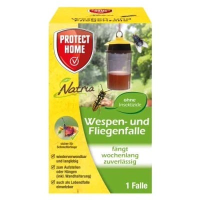 Image de PROTECT HOME Natria piège pour guêpes et mouches sans poison, 1 guêpes, support mural inclus (liquide non inclus)