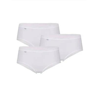 Image de Sloggi Femme Basic+ Midi 3p 10007657…. Culotte, Blanc (White 0003), EU: 38 / FR: 40