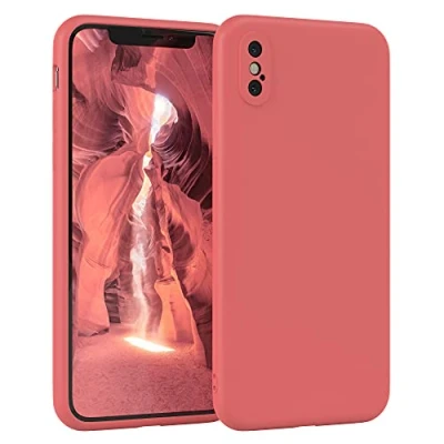 Image de EAZY CASE Coque de protection en silicone pour iPhone XS Max, rouge, souple, résistante aux chocs, avec l&#039;appareil photo, fine et qualité supérieure, polyuréthane