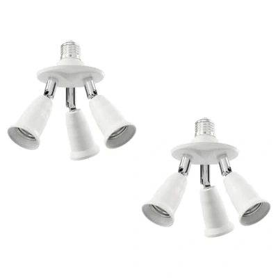 Image de ledscom.de 2 pièces E27 culot, adaptateur splitter triple, blanc