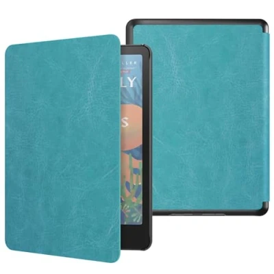 Image de MoKo Étui Compatible avec 7&quot; Kindle Paperwhite 12th Generation 2024&amp;Kindle Colorsoft Signature Edition 2024, Coque de protection légère en PU Auto Wake/Sleep pour 2024,Bleu Ciel