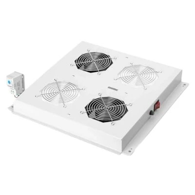 Image de Unité de ventilation toit DIGITUS pour armoire réseau (Dynamic Basic / Unique) et serveur Basic), 2x ventilateur, thermostat, gris (RAL 7035)