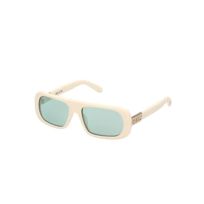 Image de GCDS Unisex GD0039 21Q Lunettes de soleil Acétate Blanc Vert Géométrique Normale Miroir
