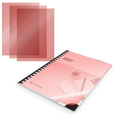 Image de WAYTEX A78241R Couverture de Reliure A4 Transparentes en PVC 200 microns Pack 100 Rouge transparent