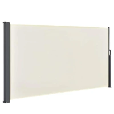 Image de Juskys Store latéral 200 x 300 cm Extensible et Opaque, Brise Vue pour Balcon, terrasse Jardin, Auvent avec Support Mural, Protection Solaire en Acier &amp; Tissu Impermeable Beige