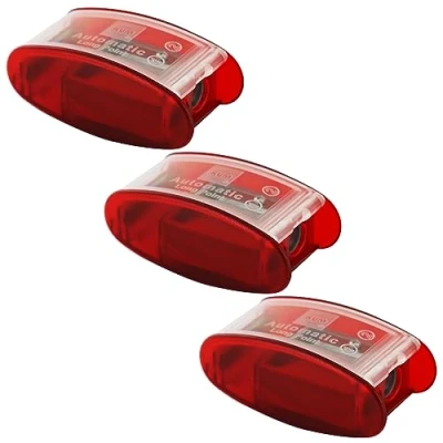 Image de KUM AZ105.30.16 R taille crayon à cône long AS2, 3 pièces, avec réservoir, 2 lames de rechange, rouge