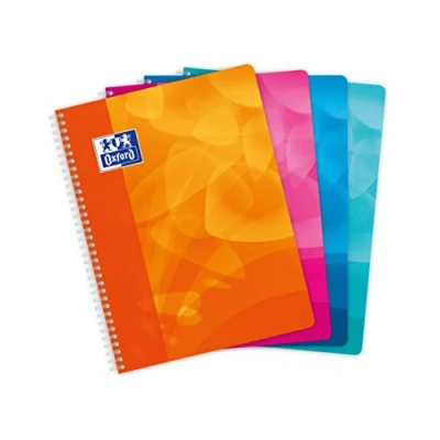 Image de Oxford Lot de 5 cahiers avec couverture en polypropylène 160 pages grands carreaux seyès 24 x 32 cm Coloris Assortis Aléatoires