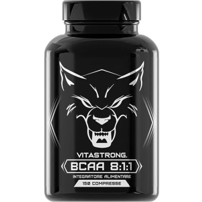 Image de Acides Aminés BCAA 8 1 Vitastrong Essentiels L Leucine, Valine et Isoleucine à Chaîne Ramifié Complément Alimentaire pour la Récupération Musculaire Avec Vitamine B6