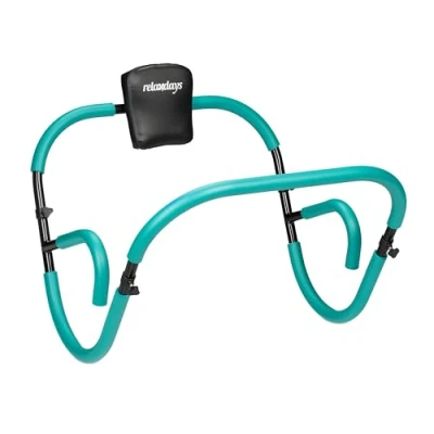 Image de Relaxdays Appareil abdominaux, pour s’entraîner chez soi de manière Efficace, HxLxP : 66 x 71 cm, Turquoise et Noir