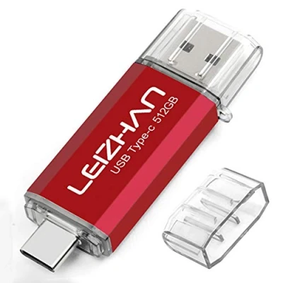 Image de LEIZHAN Clé USB Type C 512Go 3.0 OTG Flash Drive pour Huawei Samsung Smartphone Android de Rouge