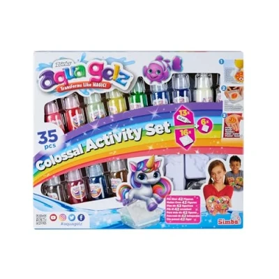 Image de Simba Aqua Gelz Colossal 106322566 Kit de bricolage créatif 13 flacons gel couleur 30 ml chacun, 16 formes, 6 additifs d&#039;eau À partir 8 ans