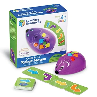 Image de Learning Resources Code &amp; Go Souris robot (31 pièces), jouet programmable, les enfants apprennent à programmer, jouets STEM de codage, codage sans écran pour 4+