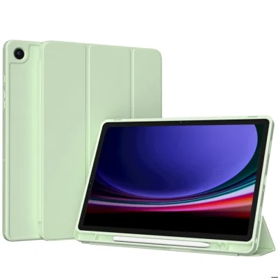 Image de Accezz Coque tablette portefeuille Smart Silicone pour Samsung Galaxy Tab A9 Plus Vert clair Neuf