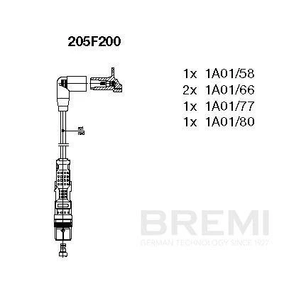 Image de BREMI 205F200 Jeu De Fils d&#039;Allumage 5 sans fixation VOLKSWAGEN: Bora Berline, Passat B5 Break, Golf 4 Variant