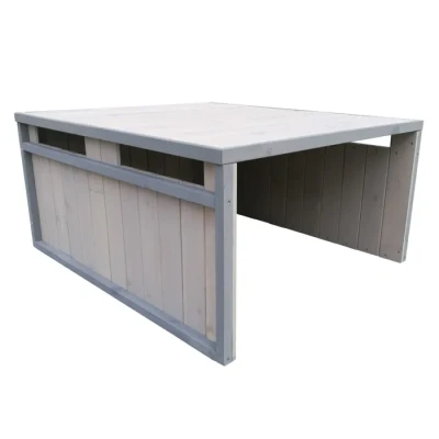 Image de Garage de Robot tondeuse Toit en pente Bois massif Abri Carport Gris 80x70x38cm
