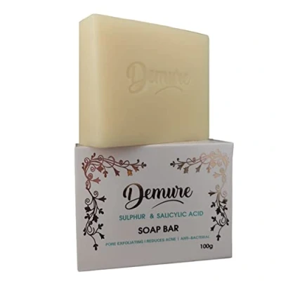 Image de Demure Savon Exfoliant au Soufre et à l&#039;acide Salicylique, Exfoliation des Pores, Réduction de L&#039;acné, Apaisant Hydratant, Avec Effet Anti inflammatoire