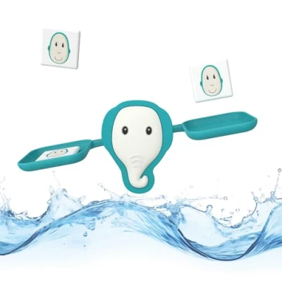 Image de Matchstick Monkey, Jouet de bain anti microbien pour bébé Apprentissage sensoriel 1 échelle, 6 jetons poids, 12 mois et plus, éléphant