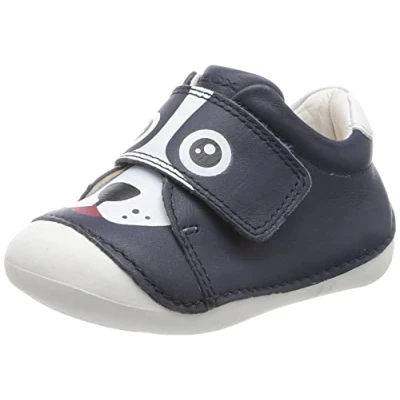 Image de Geox B Tutim Chaussures à scratch pour enfants, Taille: 18, Navy white Cuir
