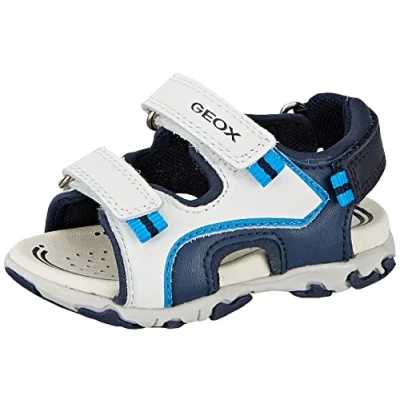 Image de Geox Bébé garçon B Sandal FLAFFEE Boy, Blanc/Bleu Marine, 20 EU