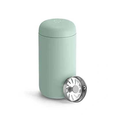 Image de Fellow Carter Move Tasse de voyage Gobelet à café et thé isotherme en acier inoxydable avec intérieur céramique protection contre les éclaboussures, vert menthe, 340 ml