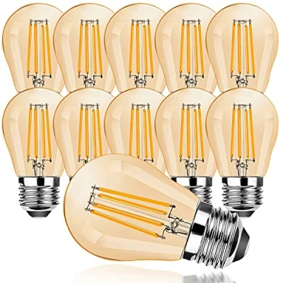 Image de ProCrus Ampoule LED Filament E27 G45 4W,Équivalent 30W Incandescence,Mini Globe Blanc Chaud 2700K,Ampoule Vintage Ambre,Non Dimmable,Lot de 10