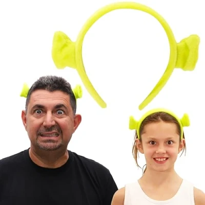 Image de Toyland® Shrek Dressing Up Ears Bandeau Ogre Vert Accessoires de Déguisement Taille Unique