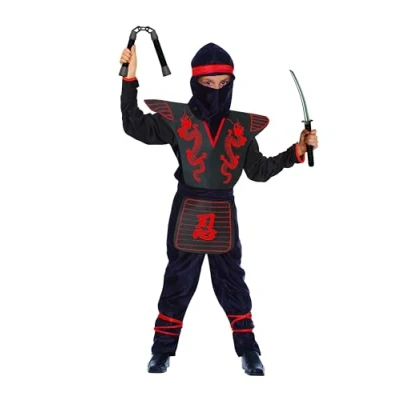 Image de Ciao Ninja Fighter Costume Enfant, Noir/Rouge, 5 7 Ans