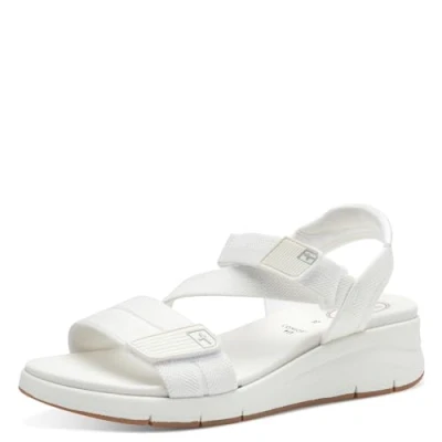 Image de TAMARIS Femme 8 88712 42 Sandale compensée, Blanc, 40 EU Large