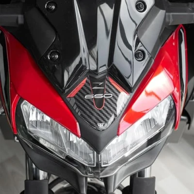 Image de Resin Bike Autocollant Moto Compatibles avec Kawasaki Z650 2024 Candy Persimmon Red/Ebony. Protection de Bulle Contre Les Chocs et Éraflures. 3D Résinés Made in Italy